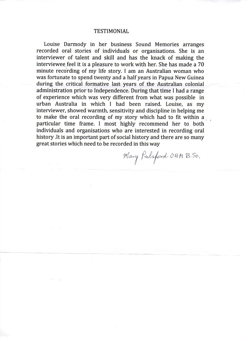 Mary Pulsford's testimonial